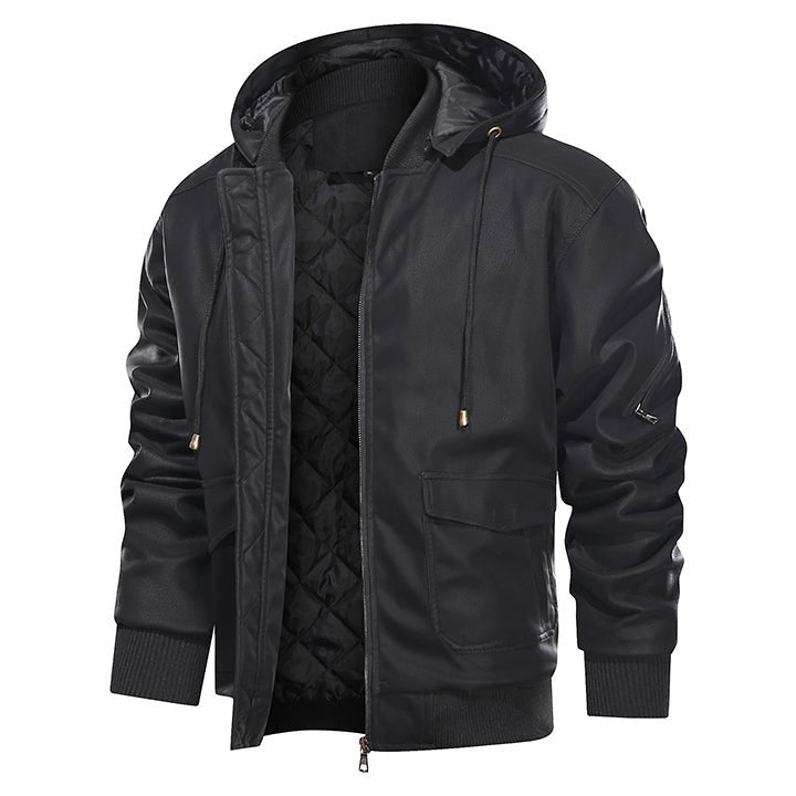 Marziano Giacca in pelle colore Nero, immagine 1
