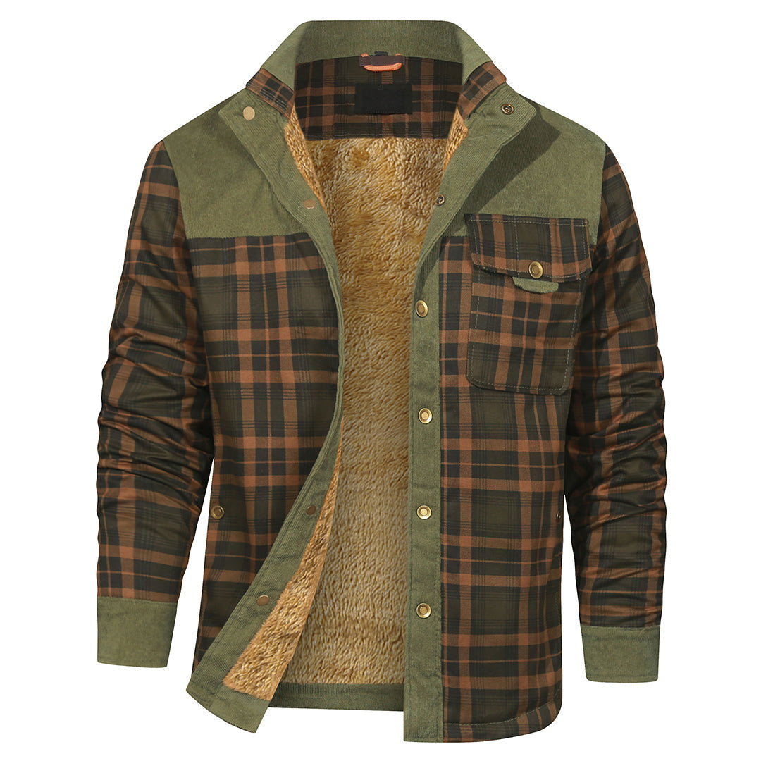 Giacca camicia a quadri colore Verde bosco, immagine 1