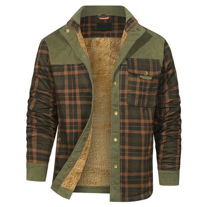 Giacca camicia a quadri colore Verde bosco, immagine 1