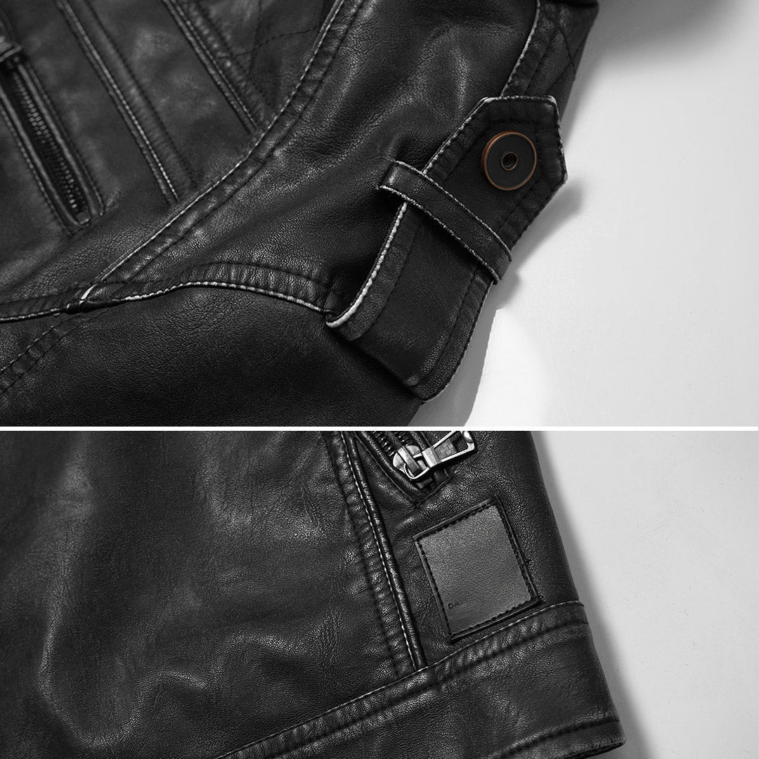 Engine Giacca in pelle colore Nero, immagine 4