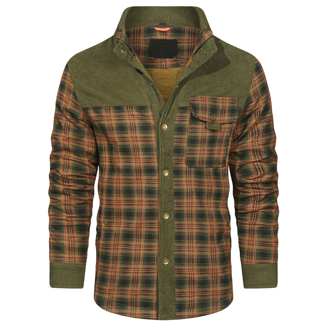 Giacca camicia a quadri colore Verde caccia, immagine 2