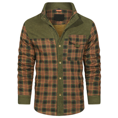 Giacca camicia a quadri colore Verde caccia, immagine 2