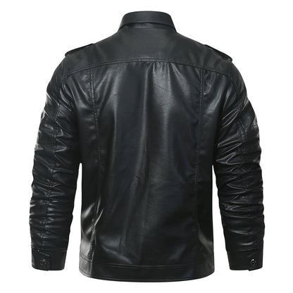 Giacca biker in pile colore Nero, immagine 3
