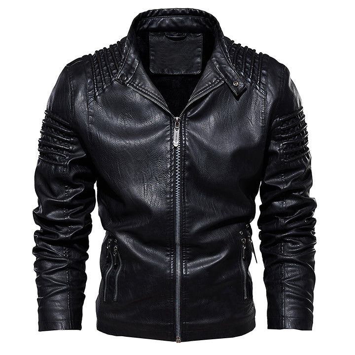 Kingdom Giacca in pelle colore Nero, immagine 1