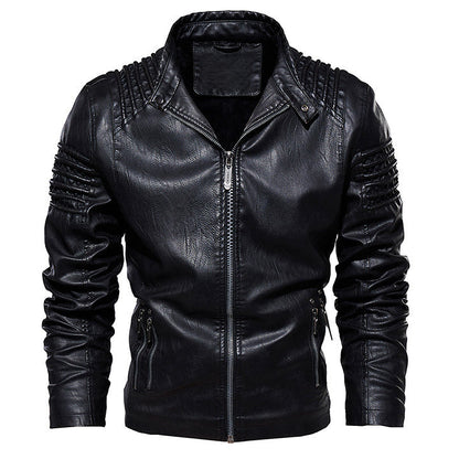 Kingdom Giacca in pelle colore Nero, immagine 1