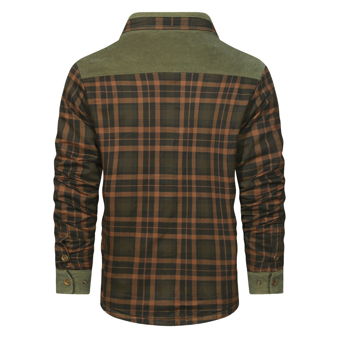 Giacca camicia a quadri colore Verde bosco, immagine 3