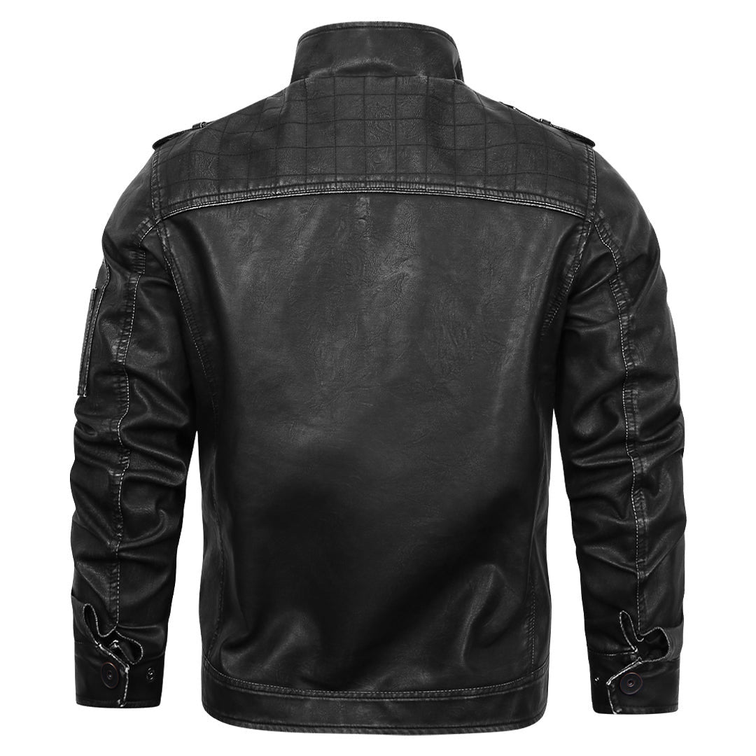 Engine Giacca in pelle colore Nero, immagine 3