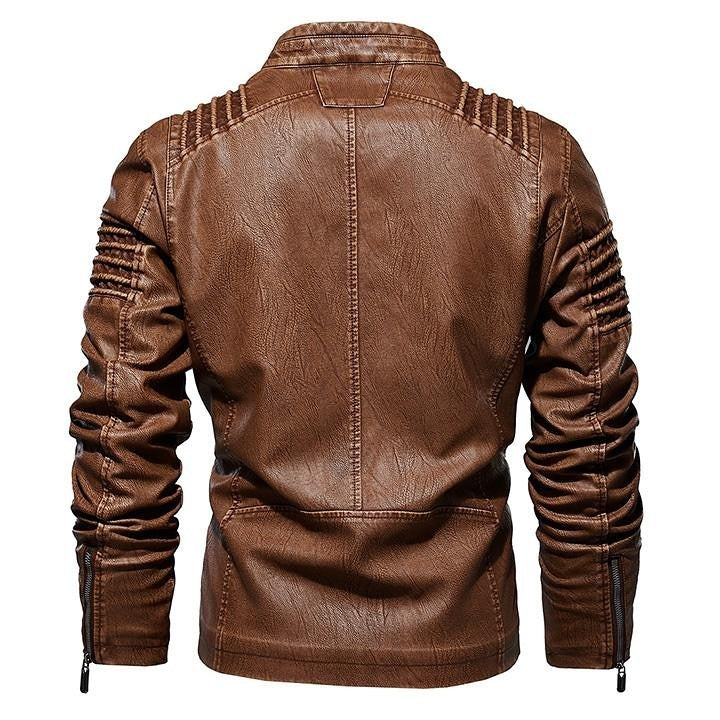 Kingdom Giacca in pelle colore Marrone sella, immagine 3