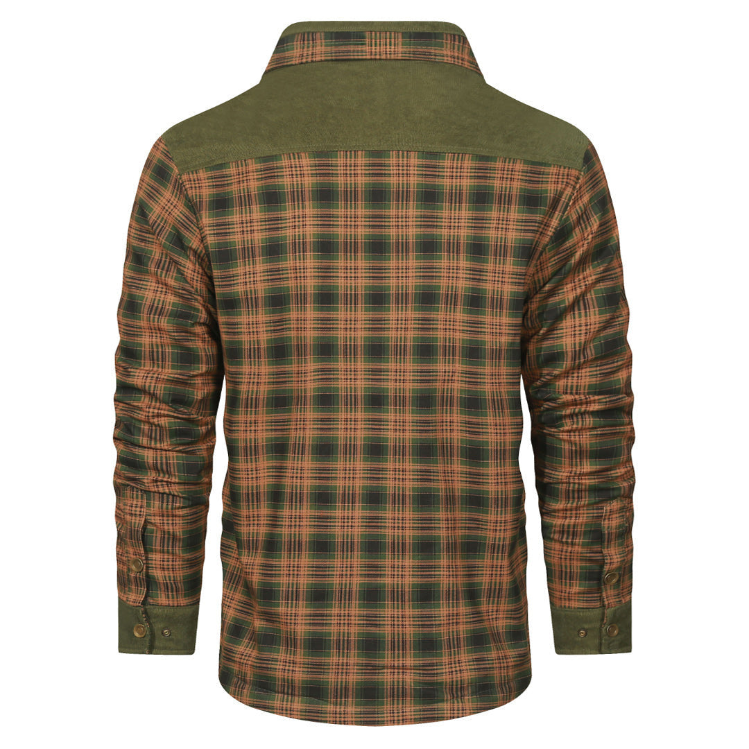 Giacca camicia a quadri colore Verde caccia, immagine 3