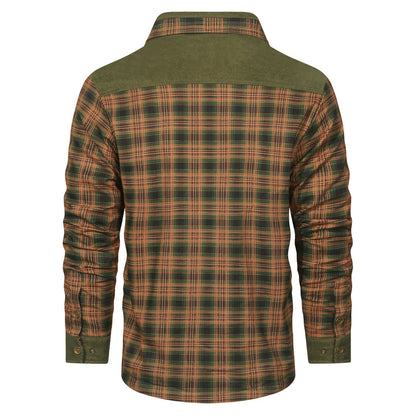 Giacca camicia a quadri colore Verde caccia, immagine 3