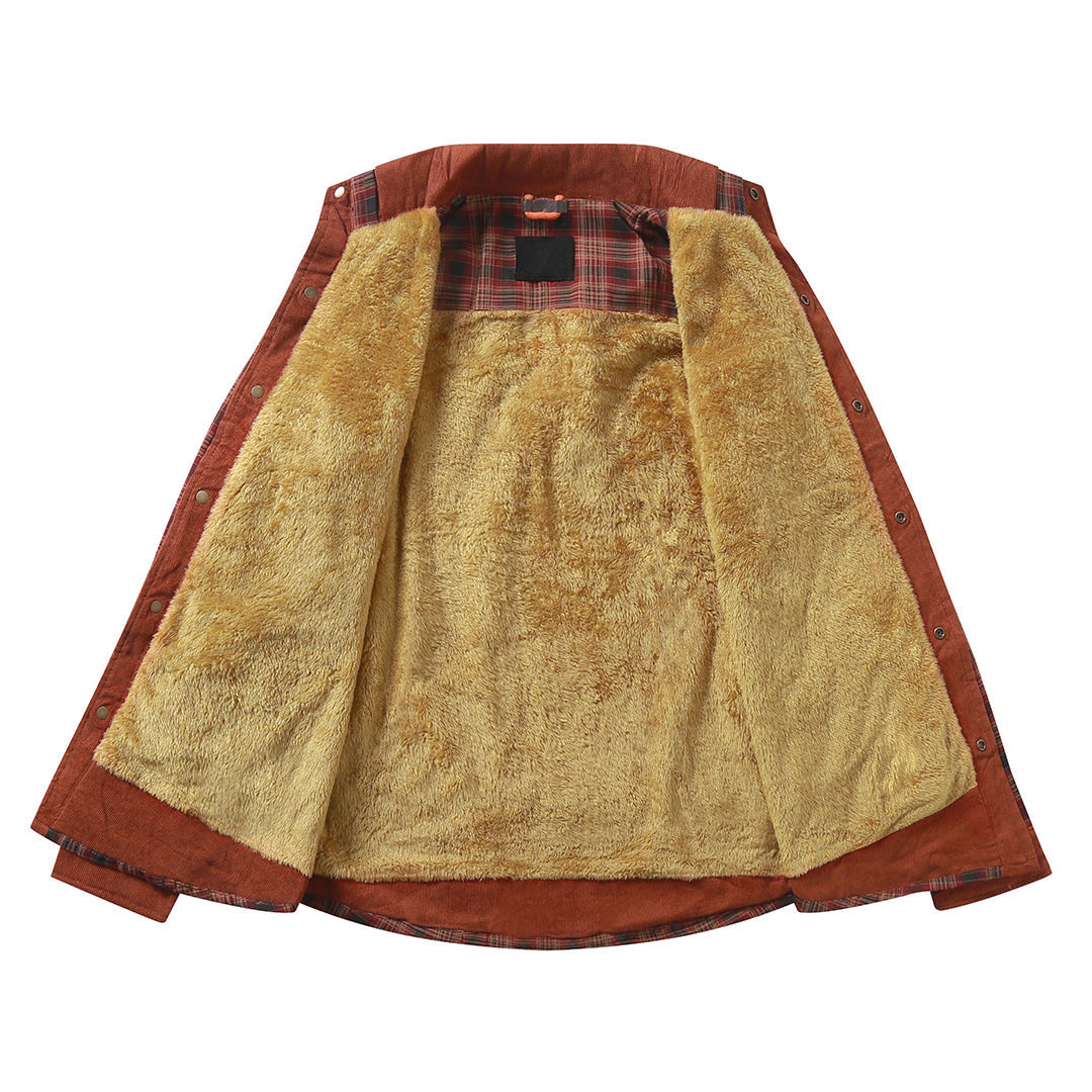 Giacca camicia a quadri colore Rosso vintage, immagine 3