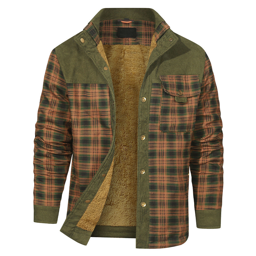 Giacca camicia a quadri colore Verde caccia, immagine 1