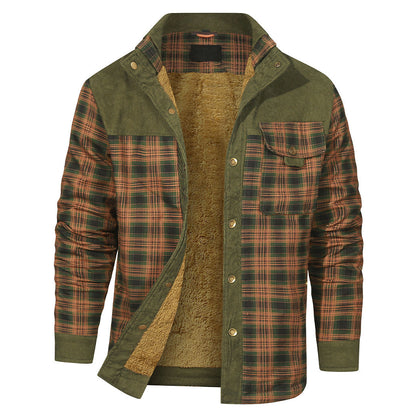 Giacca camicia a quadri colore Verde caccia, immagine 1