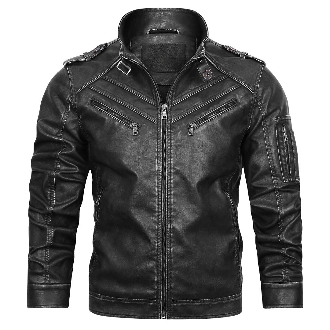 Engine Giacca in pelle colore Nero, immagine 2