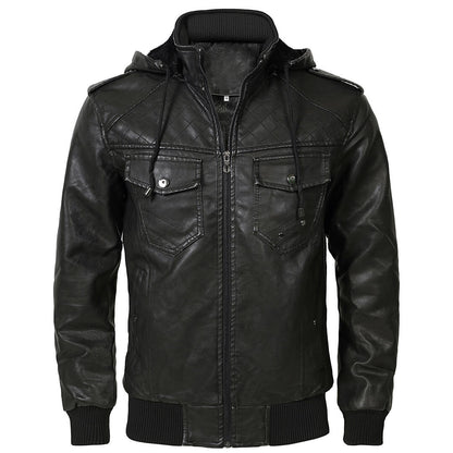 Luxury Giacca in pelle colore Nero, immagine 1