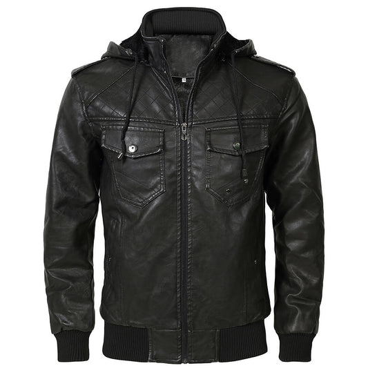 Luxury Giacca in pelle colore Nero, immagine 1