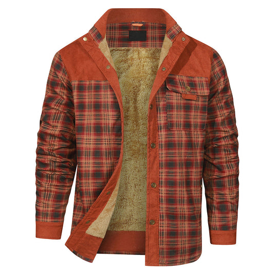 Giacca camicia a quadri colore Rosso vintage, immagine 1