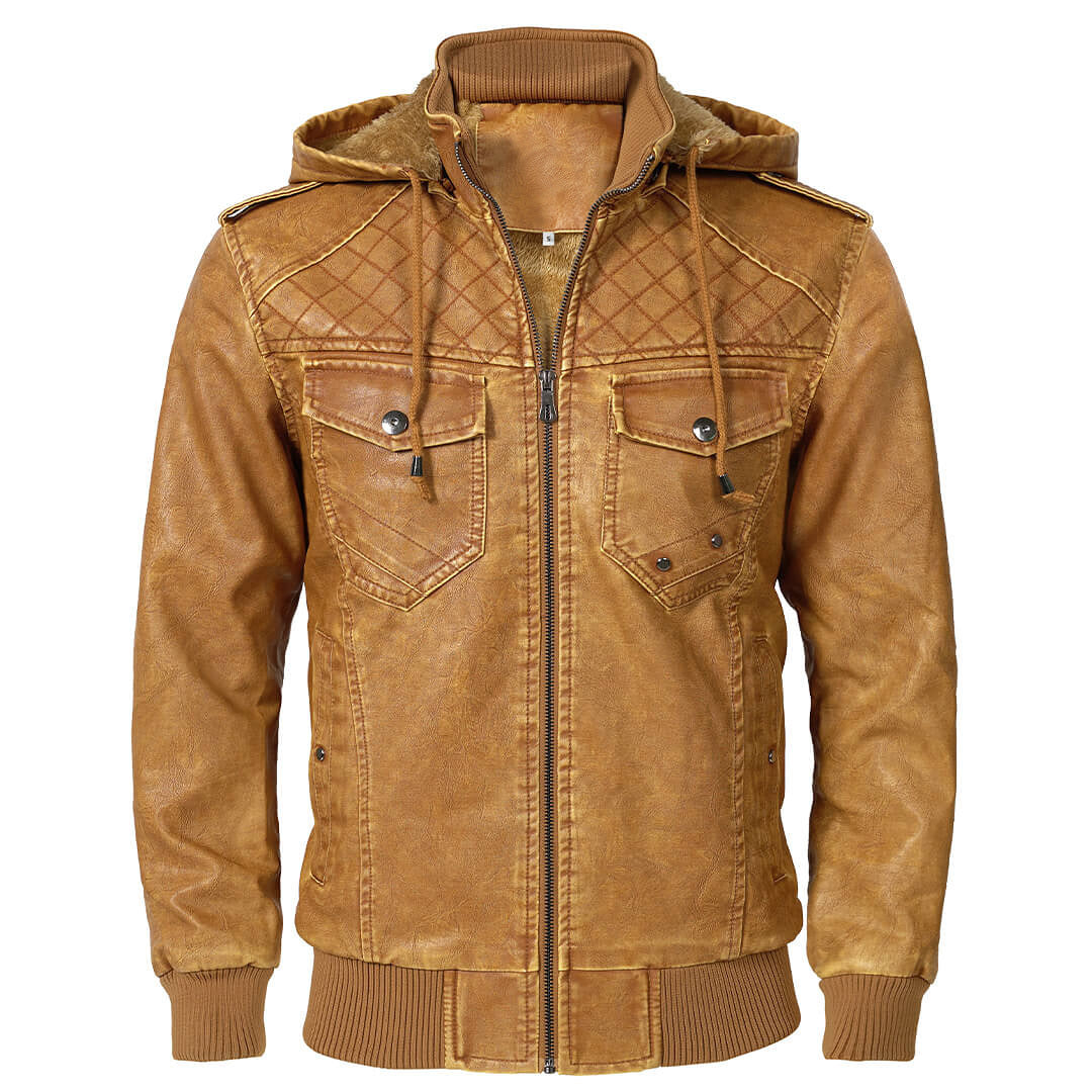 Luxury Giacca in pelle colore Cuoio, immagine 1