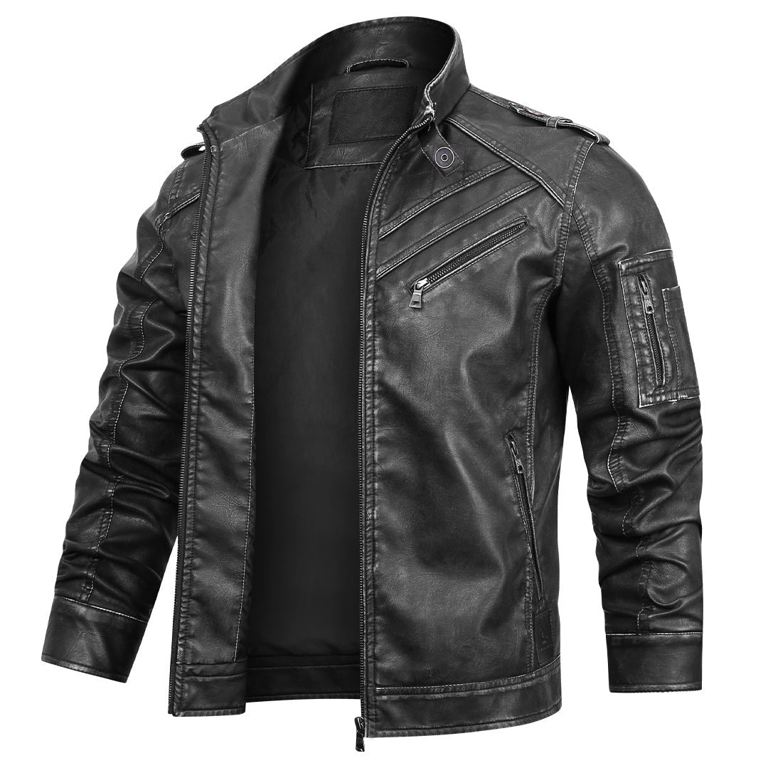 Engine Giacca in pelle colore Nero, immagine 1