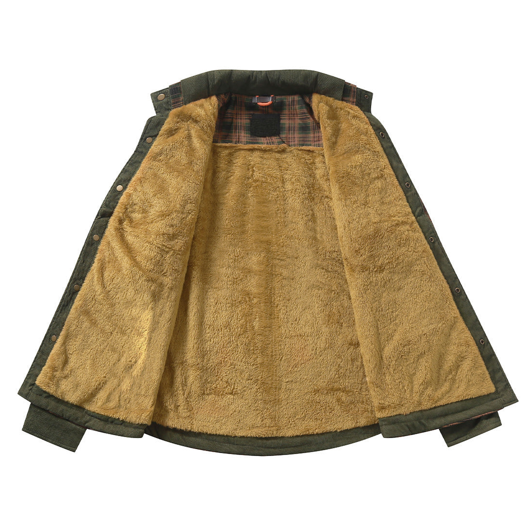 Giacca camicia a quadri colore Verde caccia, immagine 4