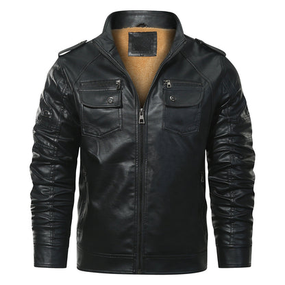 Giacca biker in pile colore Nero, immagine 2