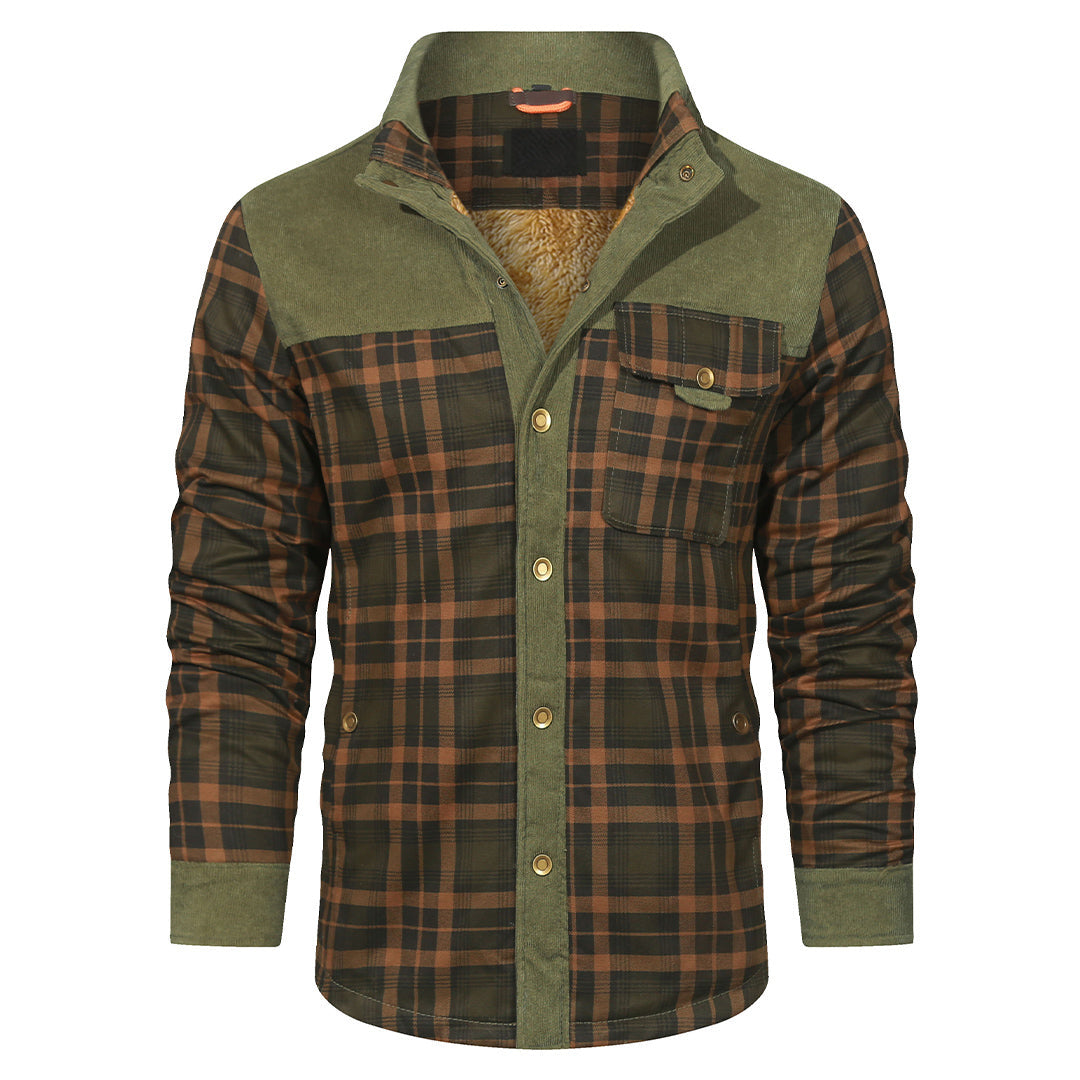 Giacca camicia a quadri colore Verde bosco, immagine 2