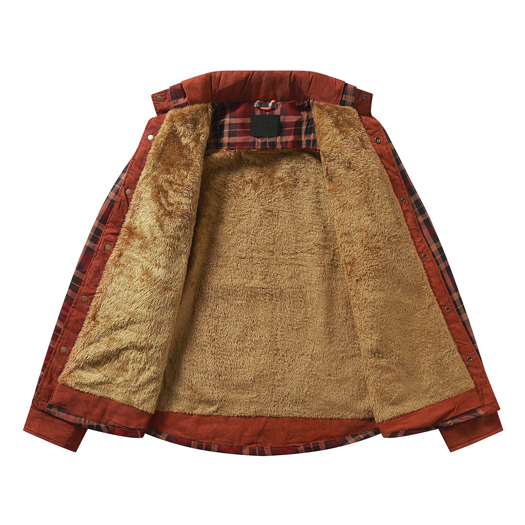 Giacca camicia a quadri colore Rosso classico, immagine 4