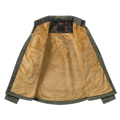 Giacca camicia a quadri colore Verde bosco, immagine 4