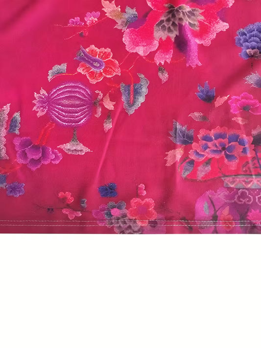 Abito casual da donna con stampa floreale - Rosa