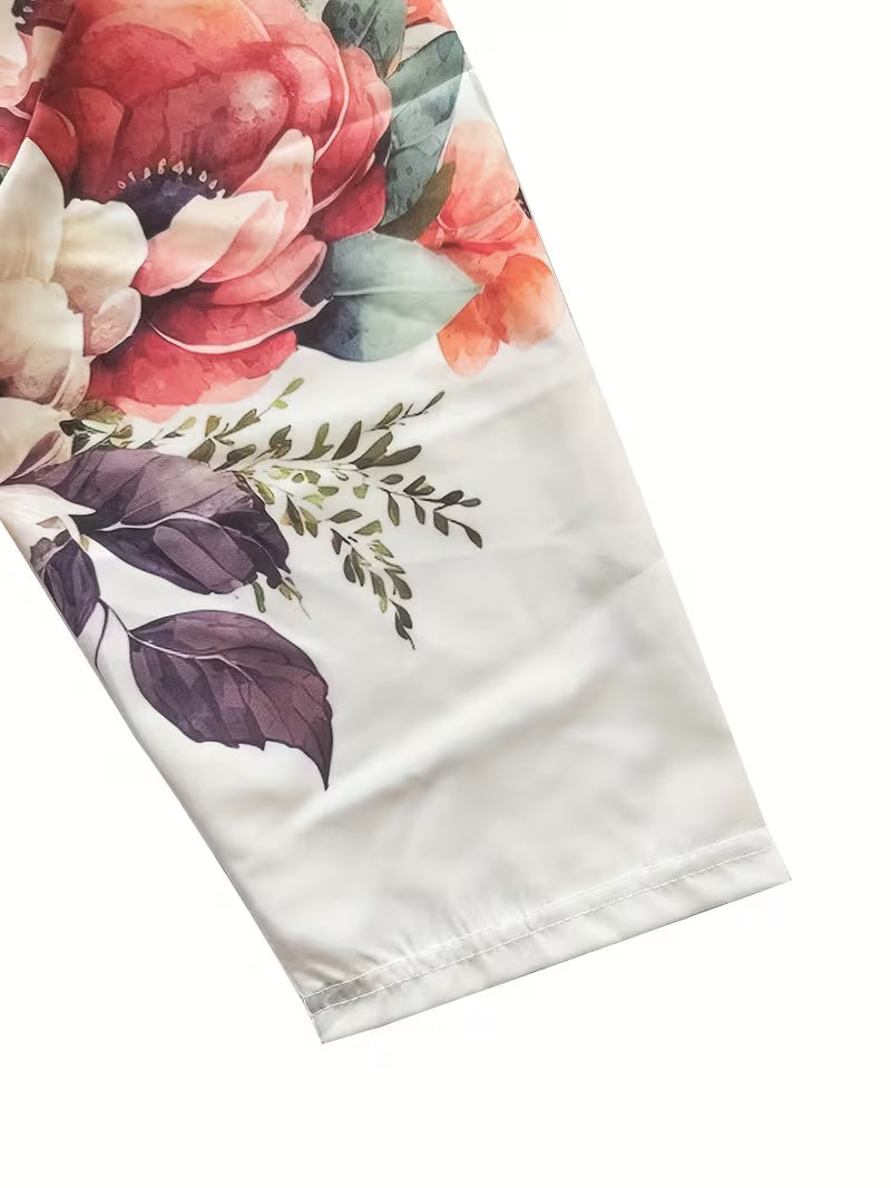 Abito casual da donna con stampa floreale - Bianco