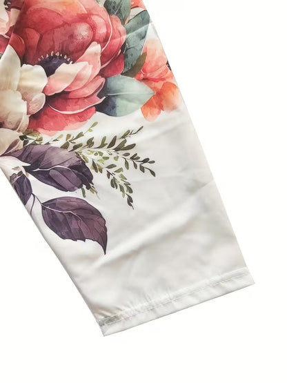 Abito casual da donna con stampa floreale - Bianco