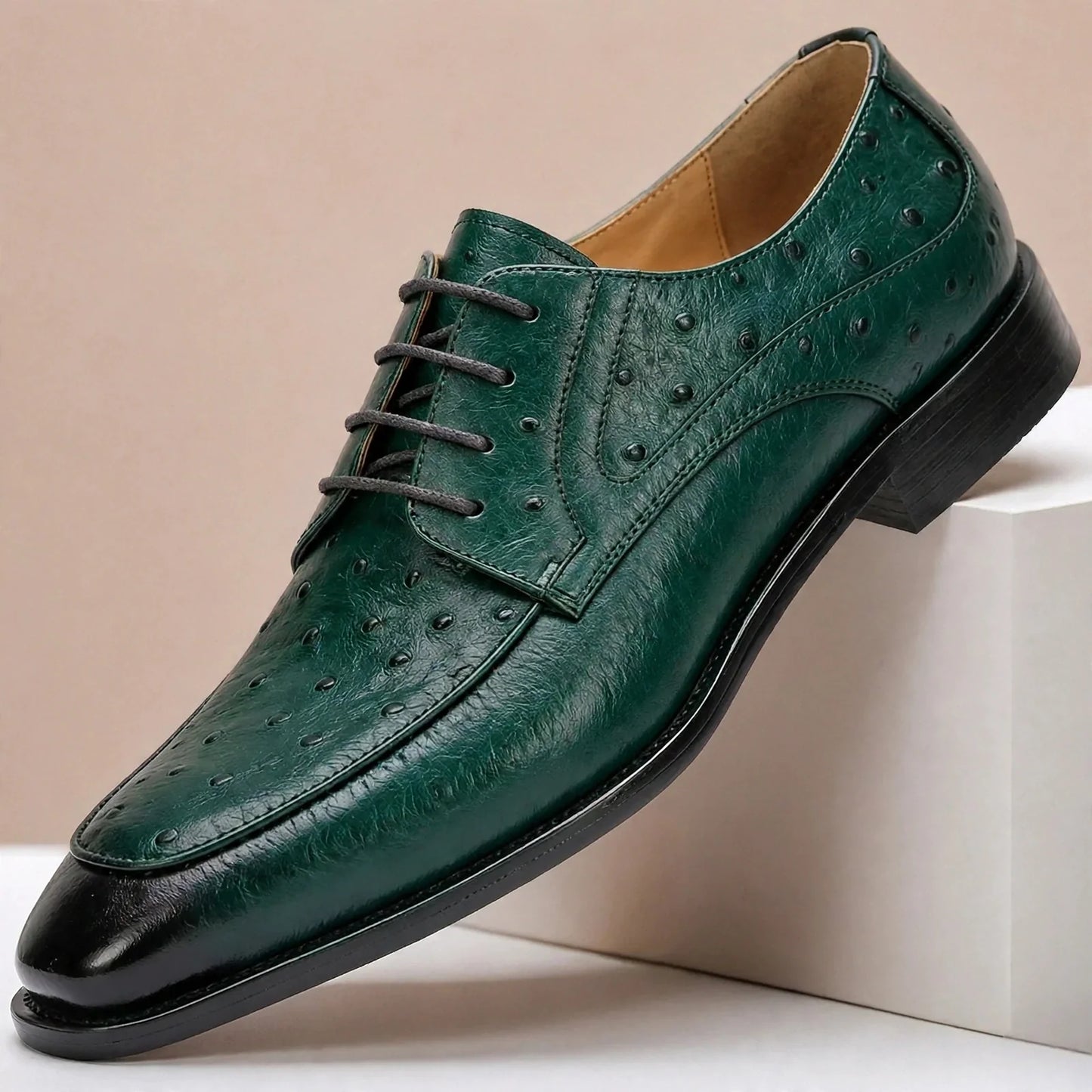 Scarpe Eleganti Tavero in Pelle Pieno Fiore – Nero