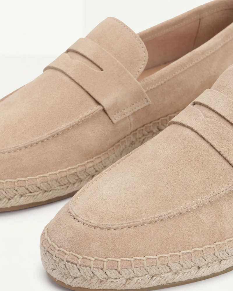 Espadrillas Riviera in camoscio beige - vista 3