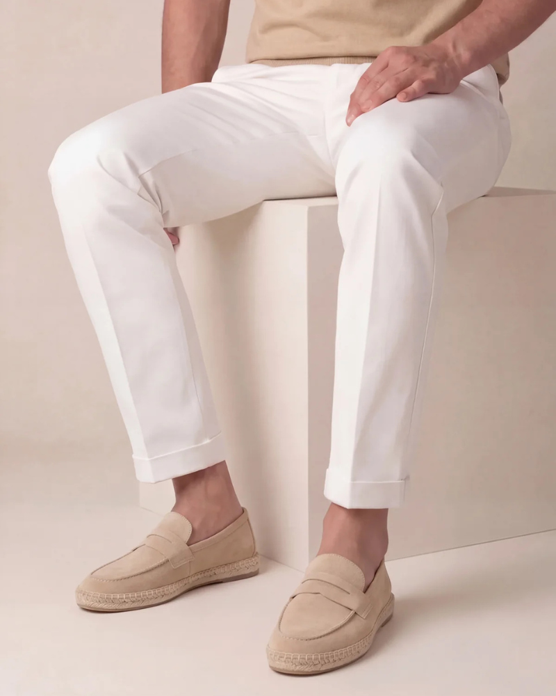 Espadrillas Riviera in camoscio beige - vista 4