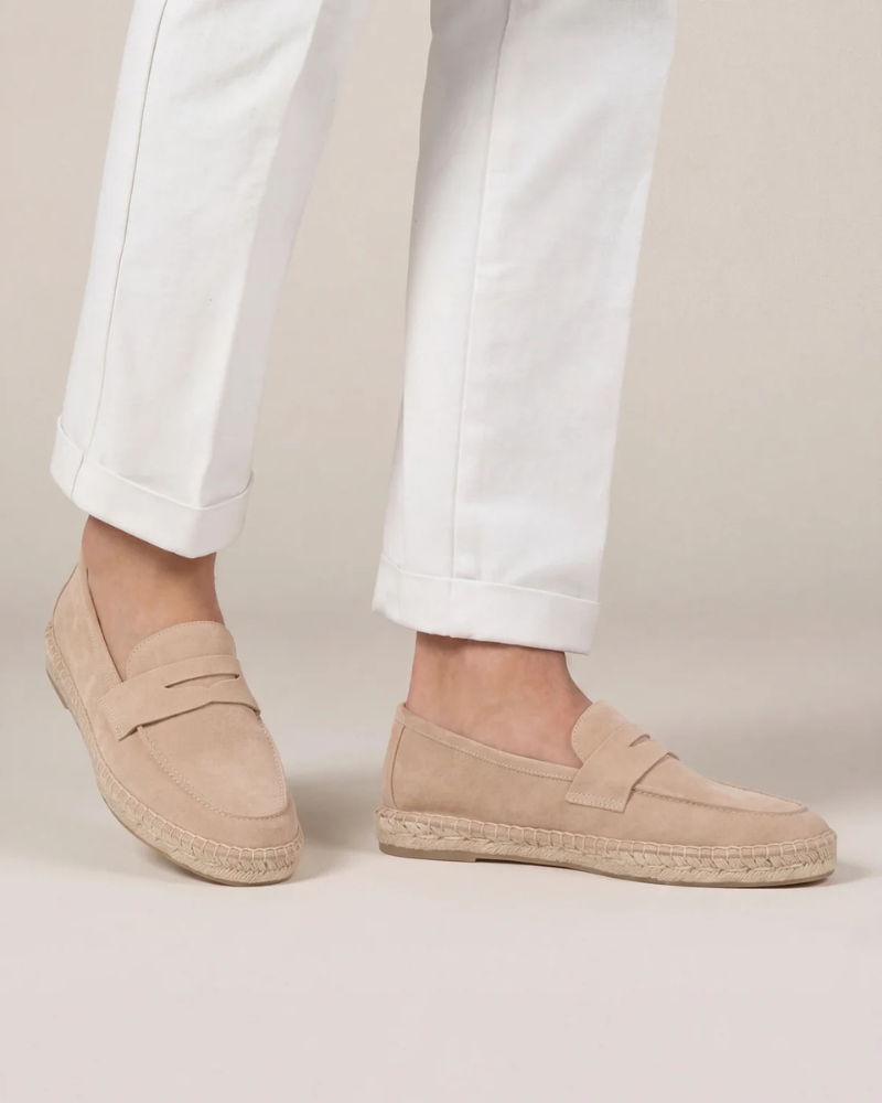 Espadrillas Riviera in camoscio beige - vista 5