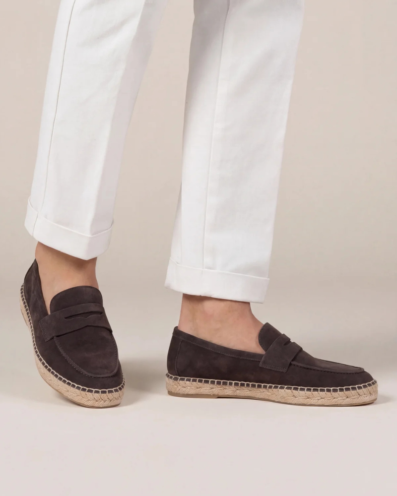 Espadrillas Riviera in camoscio caffè - vista 5