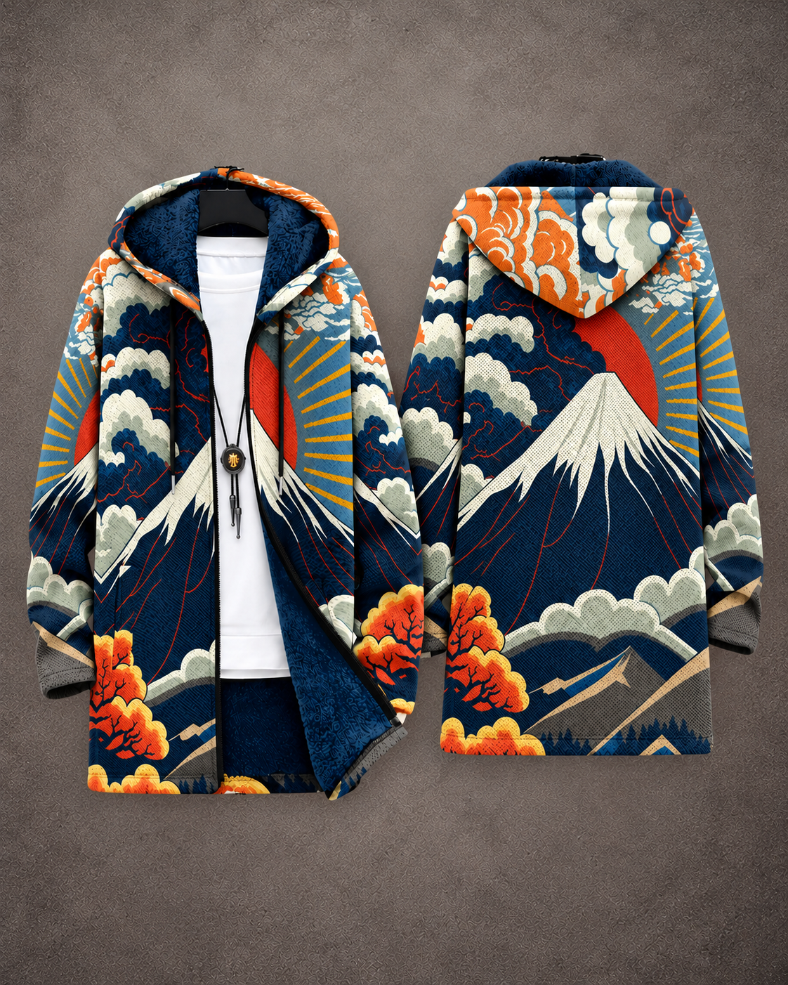 Ezio | Cardigan Artistico con Cappuccio — vista prodotto