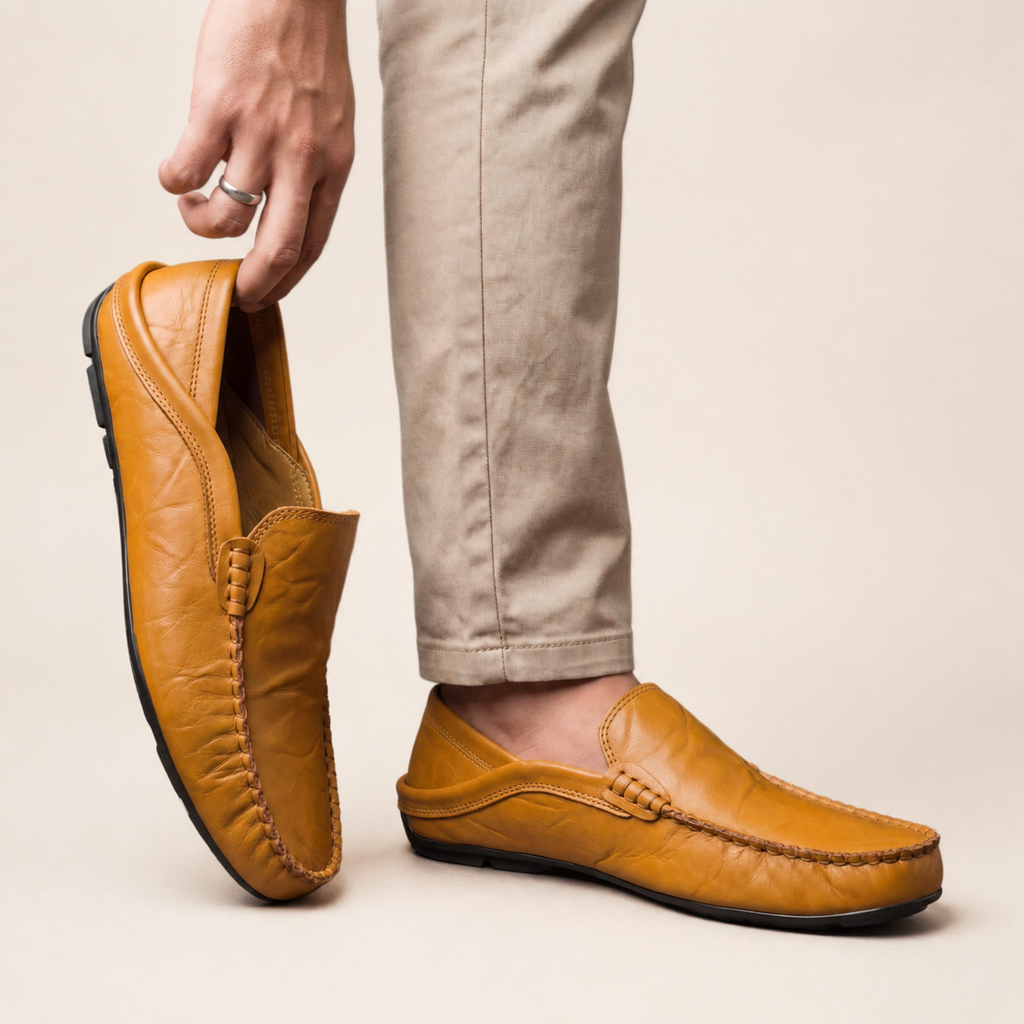 Mocassino Florence in vera pelle Beige - immagine 7