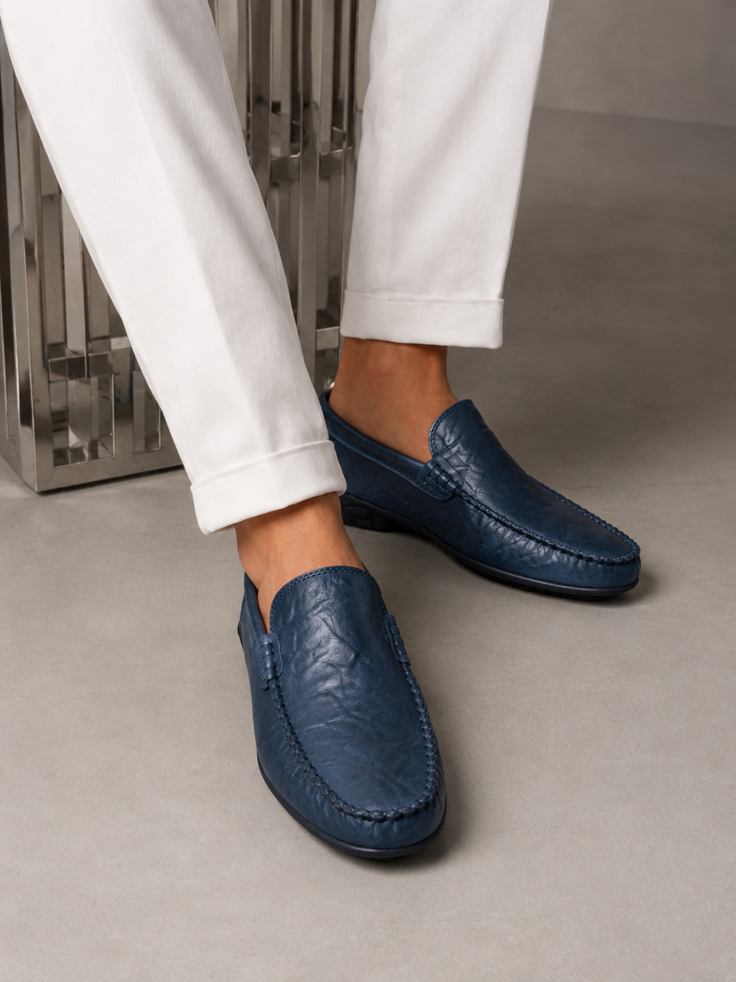 Mocassino Florence in vera pelle Blu navy - immagine 3