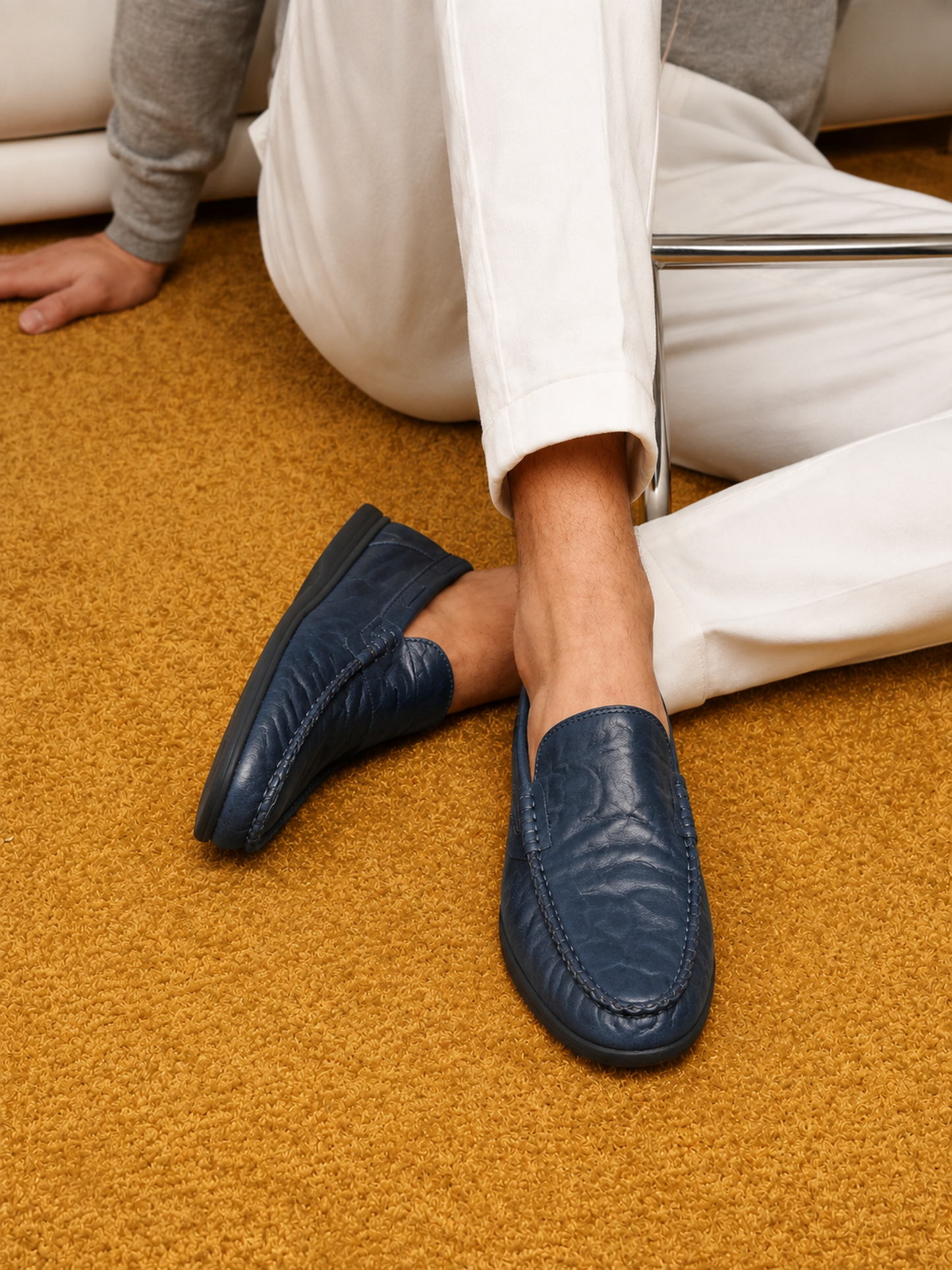 Mocassino Florence in vera pelle Blu navy - immagine 5