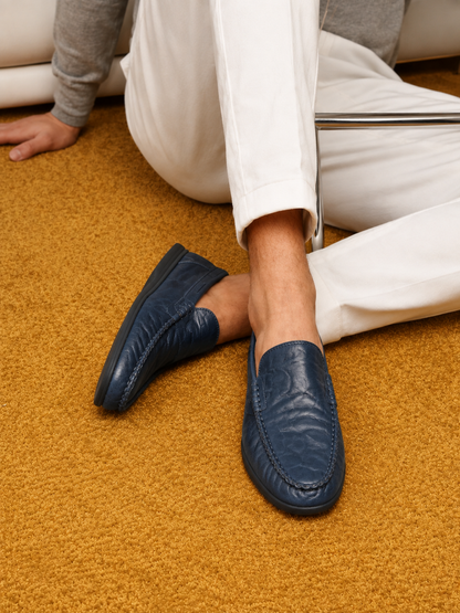 Mocassino Florence in vera pelle Blu navy - immagine 5