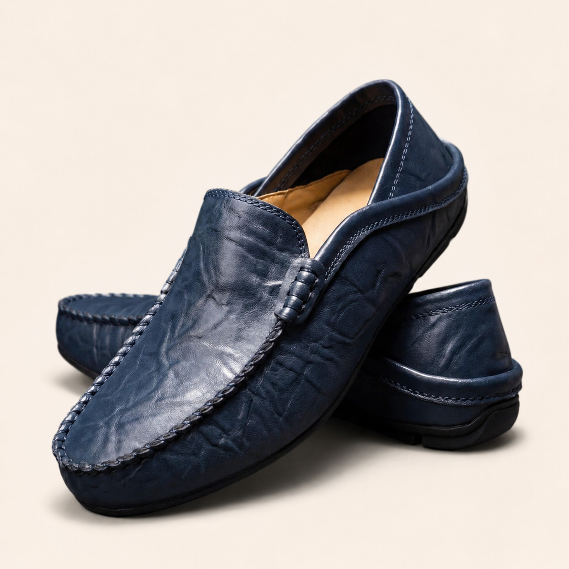 Mocassino Florence in vera pelle Blu navy - immagine 6