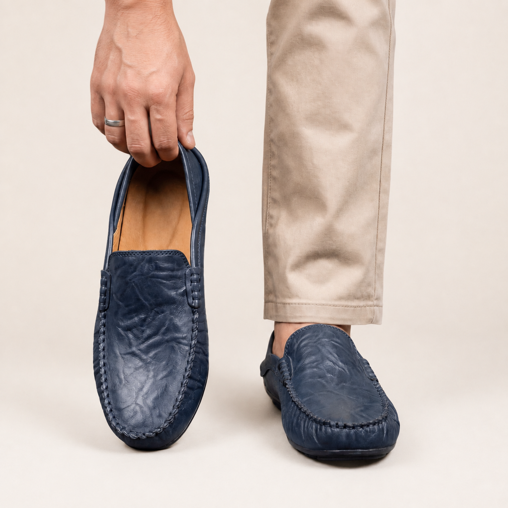 Mocassino Florence in vera pelle Blu navy - immagine 7