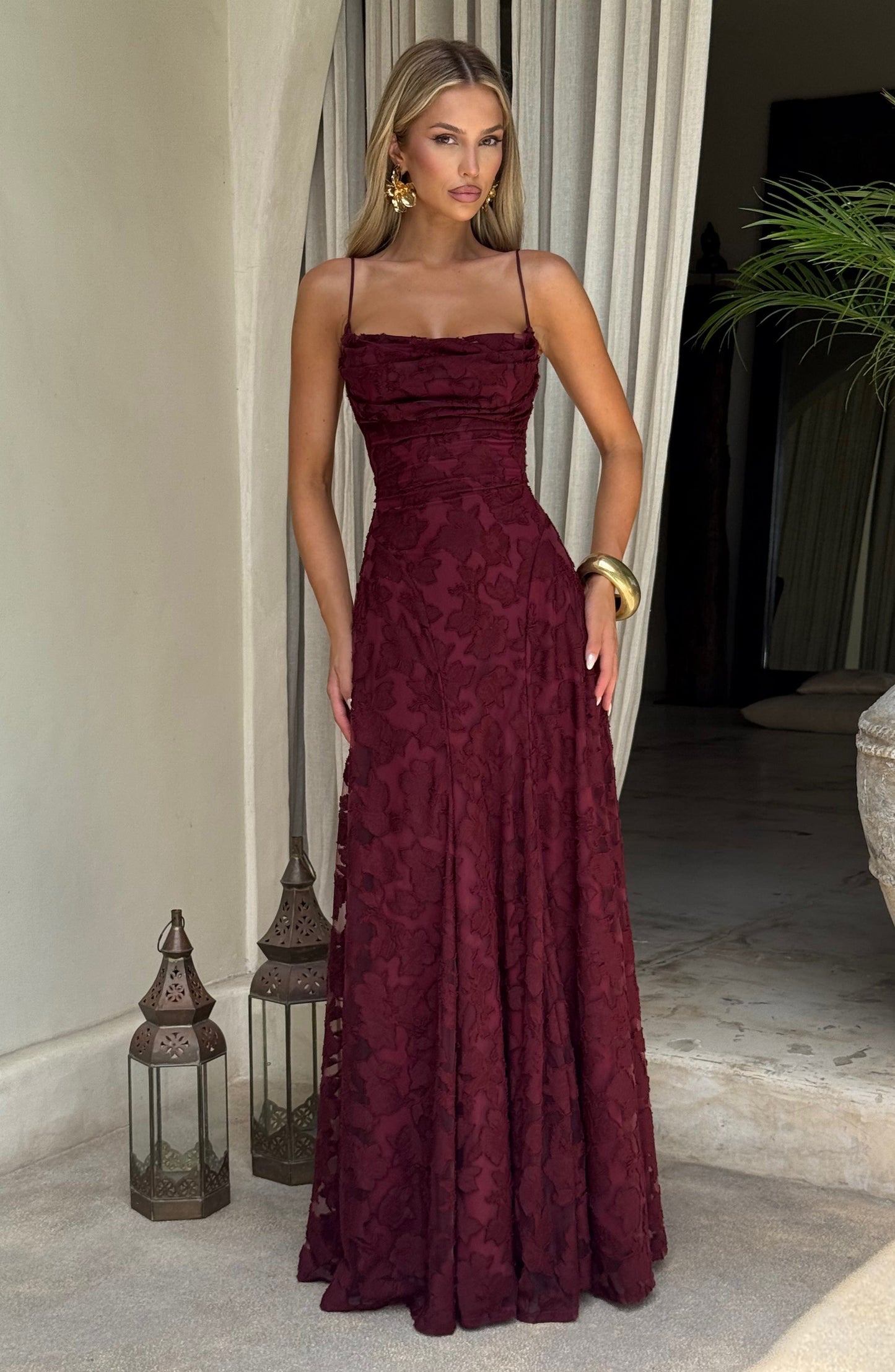 Francis | Abito maxi – Rosso ciliegia