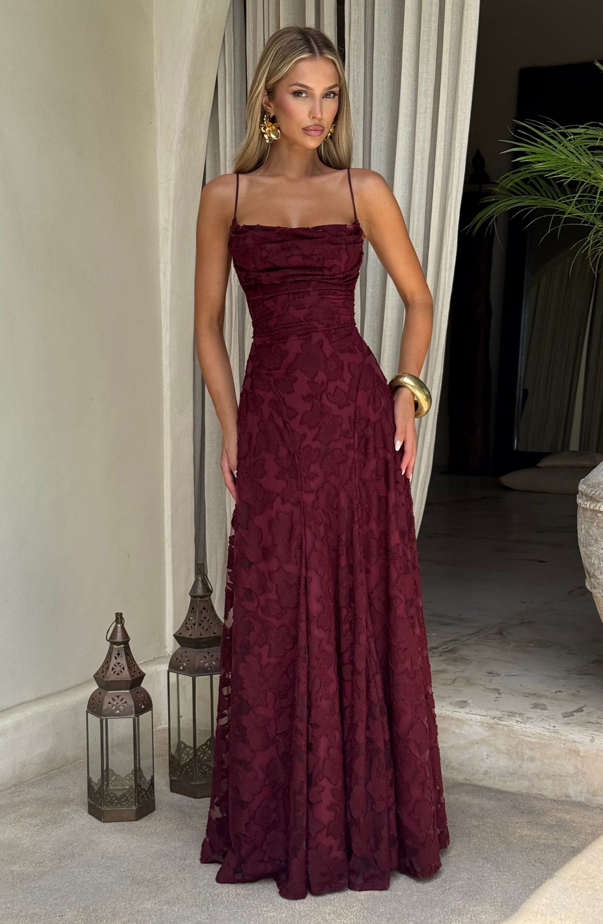 Francis | Abito maxi – Rosso ciliegia