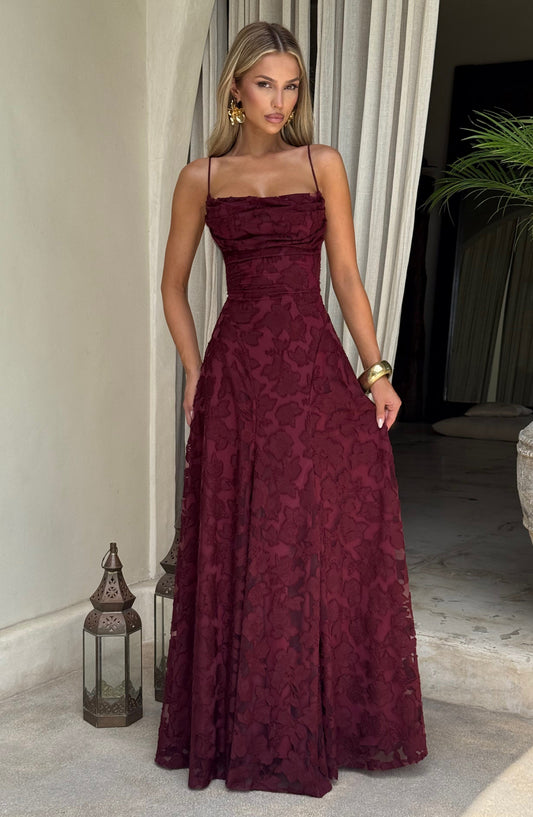 Francis | Abito maxi – Rosso ciliegia