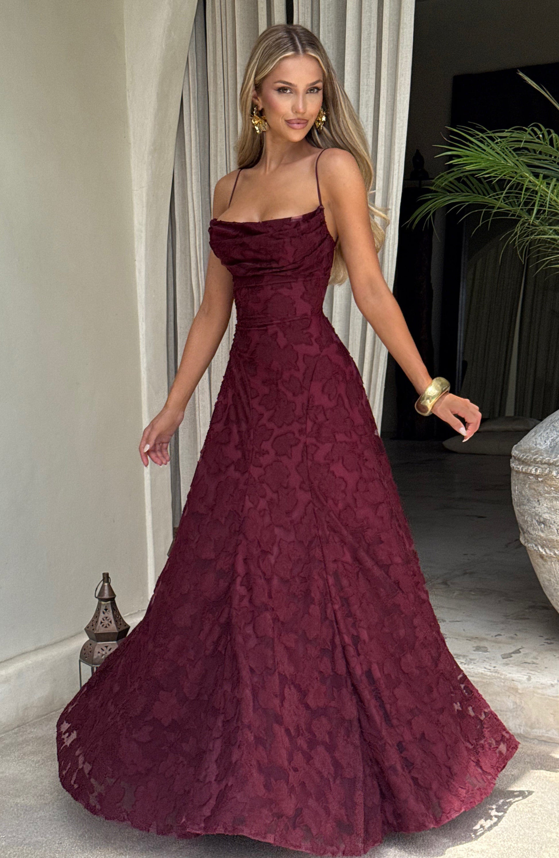 Francis | Abito maxi – Rosso ciliegia
