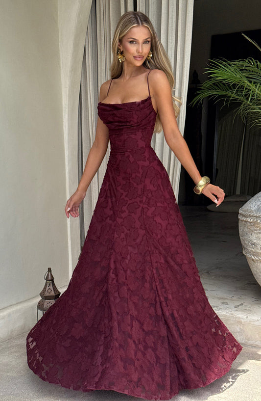 Francis | Abito maxi – Rosso ciliegia