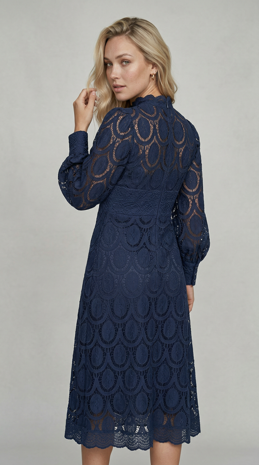 Valentina | Lace Dress - Blu scuro