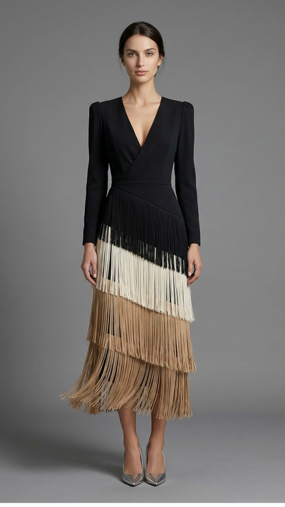 Clara | Abito elegante con frange